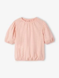 Blouse Pointelle Fille Rose Pâle - Vertbaudet