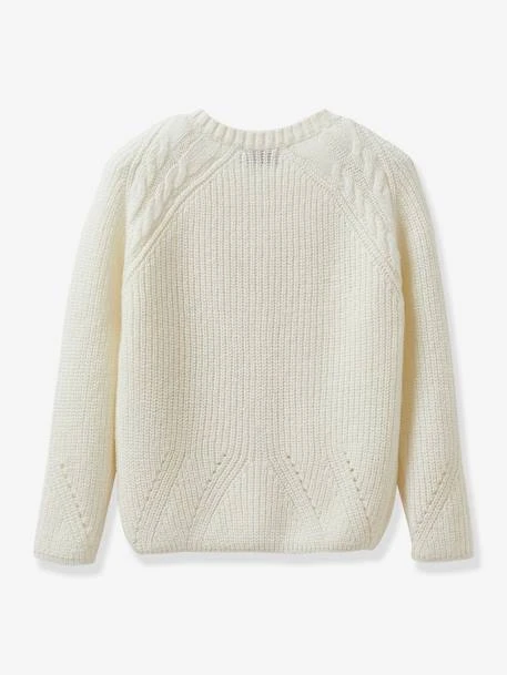 Cardigan Torsades Et Pointelle Fille CYRILLUS écru - Cyrillus 2 Cardigan Torsades Et Pointelle Fille CYRILLUS écru - Cyrillus – Image 2