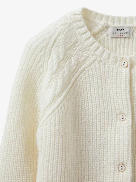 Cardigan Torsades Et Pointelle Fille CYRILLUS écru - Cyrillus 3 Cardigan Torsades Et Pointelle Fille CYRILLUS écru - Cyrillus – Image 3