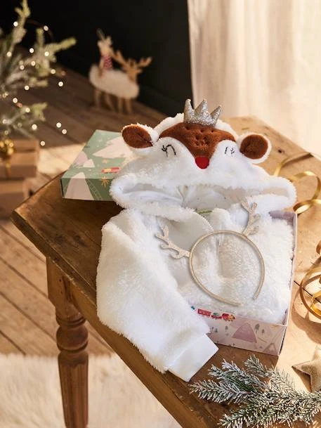 Coffret De Noël Fille Sweat à Capuche Biche Et Serre-tête Pailleté Ivoire - Vertbaudet 1 Coffret De Noël Fille Sweat à Capuche Biche Et Serre-tête Pailleté Ivoire - Vertbaudet