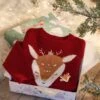 Coffret De Noël Pull Fille Motif Biche Et Barrette Assortie Rouge - Vertbaudet