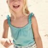 Débardeur à Bretelles Volantées Fille Vert - Vertbaudet