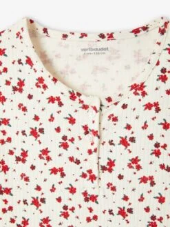 Débardeur à Fleurs Maille Côtelée Fille écru - Vertbaudet -Petite Modeuse debardeur a fleurs maille cotelee fille 2