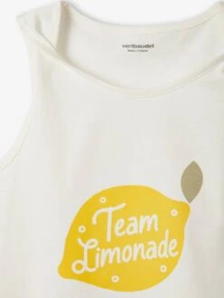 Débardeur à Message BASICS Fille Bretelles Fantaisie Vert émeraude - Vertbaudet -Petite Modeuse debardeur a message basics fille bretelles fantaisie 2