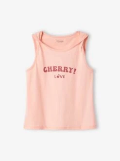 Débardeur à Message BASICS Fille Bretelles Fantaisie Vert émeraude - Vertbaudet -Petite Modeuse debardeur a message basics fille bretelles fantaisie 4