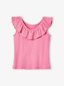 Débardeur Volanté En Maille Pointelle Fille écru - Vertbaudet -Petite Modeuse debardeur volante en maille pointelle fille 4