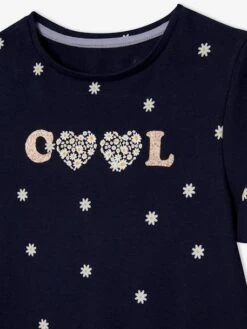 Ensemble 2 Pièces Robe Et Legging Fille Détails Irisés Vert émeraude - Vertbaudet -Petite Modeuse ensemble 2 pieces robe et legging fille details irises 4