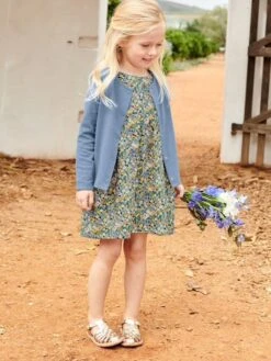 Ensemble Robe + Cardigan Fille Pêche - Vertbaudet