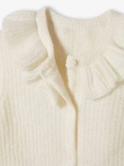 Gilet à Collerette En Maille Mousseuse Fille Marron - Vertbaudet -Petite Modeuse gilet a collerette en maille mousseuse fille 2