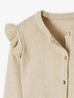 Gilet à Volants En Maille Irisée Fille Beige Doré - Vertbaudet 5 Gilet à Volants En Maille Irisée Fille Beige Doré - Vertbaudet -Petite Modeuse gilet a volants en maille irisee fille 2