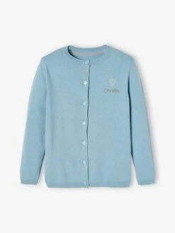 Gilet Basics Personnalisable Fille Encre - Vertbaudet -Petite Modeuse gilet basics personnalisable fille 5