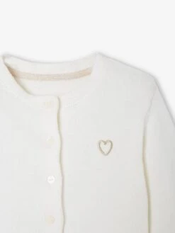 Gilet Boléro Fille En Maille Pointelle écru - Vertbaudet -Petite Modeuse gilet bolero fille en maille pointelle 5