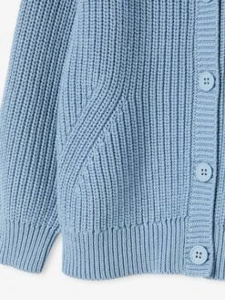 Gilet Col V Fille En Côtes Anglaises Rose Blush - Vertbaudet -Petite Modeuse gilet col v fille en cotes anglaises 5