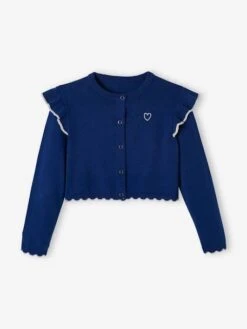 Gilet Court à Volants Fille Rose - Vertbaudet