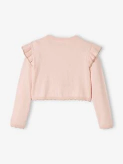 Gilet Court à Volants Fille Rose - Vertbaudet -Petite Modeuse gilet court a volants fille 5