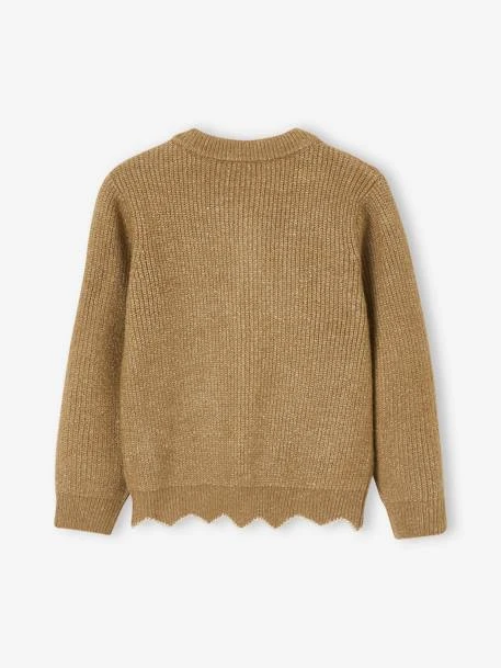 Gilet Fantaisie Détails En Fil Brillant Fille Beige Gold - Vertbaudet 2 Gilet Fantaisie Détails En Fil Brillant Fille Beige Gold - Vertbaudet – Image 2