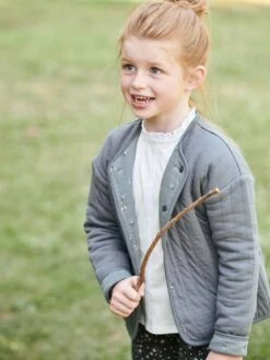 Gilet Quilté Réversible Fille Gris Ardoise - Vertbaudet -Petite Modeuse gilet quilte reversible fille 5
