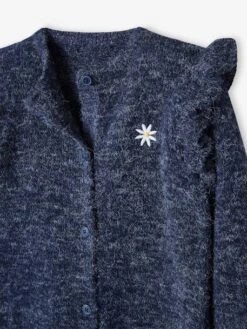 Gilet Volanté Fille Maille Mousseuse Rose - Vertbaudet -Petite Modeuse gilet volante fille maille mousseuse 2