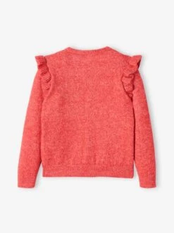 Gilet Volanté Fille Maille Mousseuse Rose - Vertbaudet -Petite Modeuse gilet volante fille maille mousseuse 4