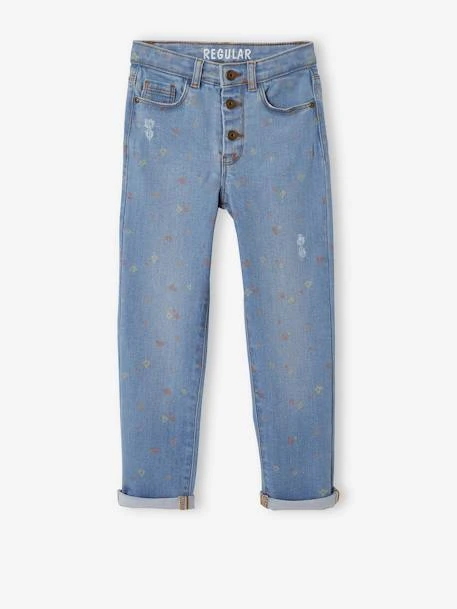 Jean Droit Détails Usés Fille Double Stone - Vertbaudet 2 Jean Droit Détails Usés Fille Double Stone - Vertbaudet – Image 2