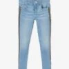 Jean Skinny à Bandes Côtés Irisées Fille Denim Double Stone - Vertbaudet
