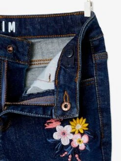 Jean Slim Brodé MorphologiK "waterless" Fille Tour De Hanches FIN Denim Brut - Vertbaudet -Petite Modeuse jean slim brode morphologik waterless fille tour de hanches fin 5