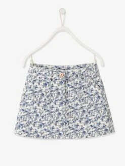 Jupe à Fleurs Fille Beige Imprimé - Vertbaudet