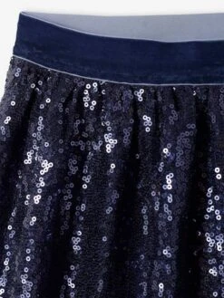 Jupe à Sequins Fille Marine - Vertbaudet -Petite Modeuse jupe a sequins fille 2