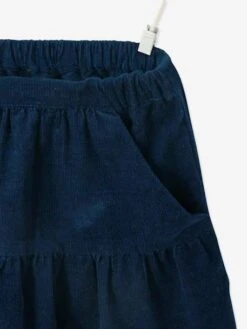 Jupe à Volants En Velours Fille Encre - Vertbaudet -Petite Modeuse jupe a volants en velours fille 2