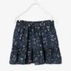 Jupe à Volants Imprimée Fleurs Fille Encre Imprimé - Vertbaudet