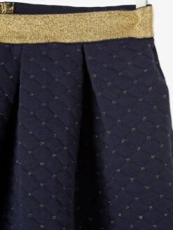 Jupe Basics Fille Effet Quilté Fils Irisés Encre - Vertbaudet -Petite Modeuse jupe basics fille effet quilte fils irises 5