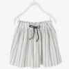 Jupe Courte Rayée Fille Gris Ardoise Rayé - Vertbaudet