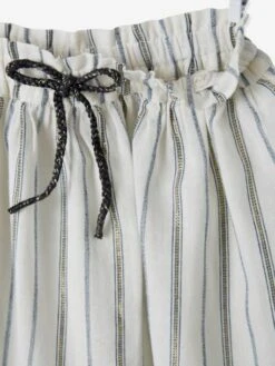 Jupe Courte Rayée Fille Gris Ardoise Rayé - Vertbaudet -Petite Modeuse jupe courte rayee fille 2