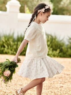 Jupe De Cérémonie à Fleurs Fille écru - Vertbaudet -Petite Modeuse jupe de ceremonie a fleurs fille 3