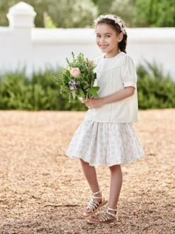 Jupe De Cérémonie à Fleurs Fille écru - Vertbaudet -Petite Modeuse jupe de ceremonie a fleurs fille 4