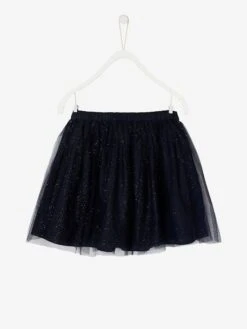 Jupe De Fête Réversible Fille Paillettes Et Pois Irisés Encre Imprimé - Vertbaudet -Petite Modeuse jupe de fete reversible fille paillettes et pois irises 2