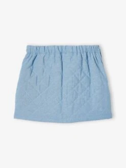 Jupe En Denim Matelassé Fille Poches Imprimées Fleurs Double Stone - Vertbaudet -Petite Modeuse jupe en denim matelasse fille poches imprimees fleurs 3