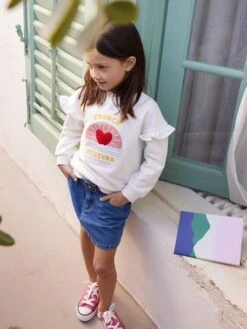 Jupe En Jean Basics Style "paperbag" Fille Stone - Vertbaudet -Petite Modeuse jupe en jean basics style paperbag fille 5