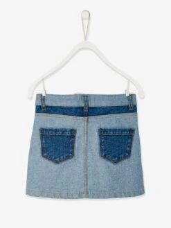 Jupe En Jean Effet Patchwork Fille Stone - Vertbaudet -Petite Modeuse jupe en jean effet patchwork fille 2