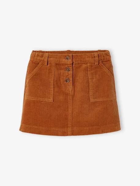 Jupe En Velours Côtelé Fille Camel - Vertbaudet 3 Jupe En Velours Côtelé Fille Camel - Vertbaudet – Image 3
