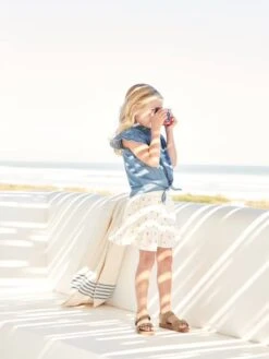 Jupe Imprimée En Gaze De Coton Fille Coquille D'oeuf Imprimé - Vertbaudet