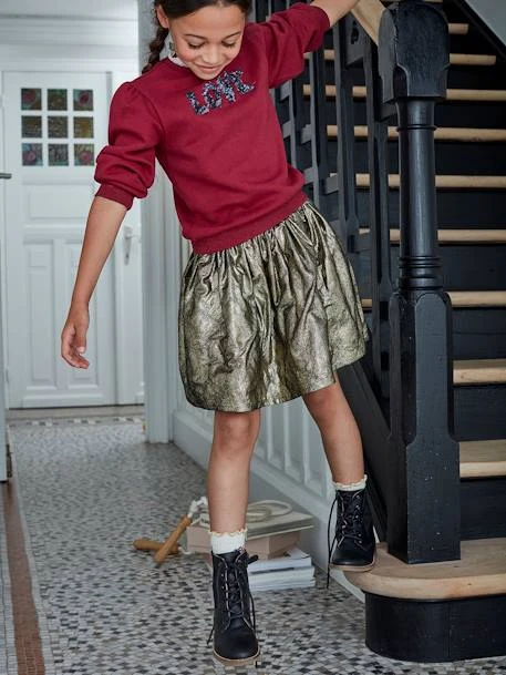 Jupe Lamée Fille Or - Vertbaudet 5 Jupe Lamée Fille Or - Vertbaudet – Image 5