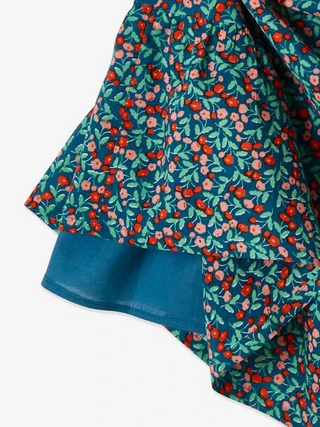 Jupe Longue à Volant Bleu Canard Imprimé - Vertbaudet 5 Jupe Longue à Volant Bleu Canard Imprimé - Vertbaudet – Image 5