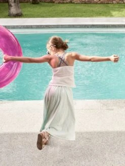 Jupe Longue Fille Vert D'eau - Vertbaudet -Petite Modeuse jupe longue fille 9