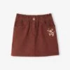Jupe Paperbag Brodée Fleurs Fille Prune - Vertbaudet