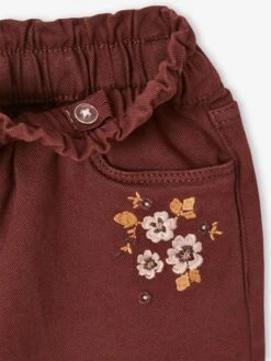 Jupe Paperbag Brodée Fleurs Fille Prune - Vertbaudet -Petite Modeuse jupe paperbag brodee fleurs fille 2