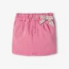 Jupe Paperbag Fille Avec Noeud Fantaisie Fleuri Rose Bonbon - Vertbaudet