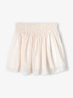 Jupe Rayée Fil Brillant Cérémonie Fille écru - Vertbaudet