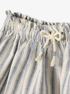 Jupe Rayée Fille En Coton/lin Bleu - Vertbaudet -Petite Modeuse jupe rayee fille en cotonlin 2