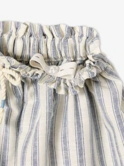 Jupe Rayée Fille En Coton/lin Bleu - Vertbaudet -Petite Modeuse jupe rayee fille en cotonlin 3